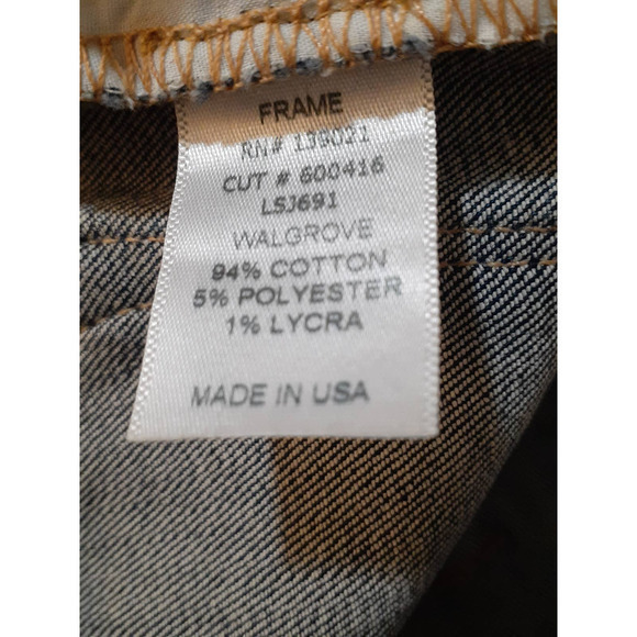 FRAME Dark Wash Destressed‎ Ripped Jeans Size 27 Le Skinny De Jeanne - Picture 8 of 9